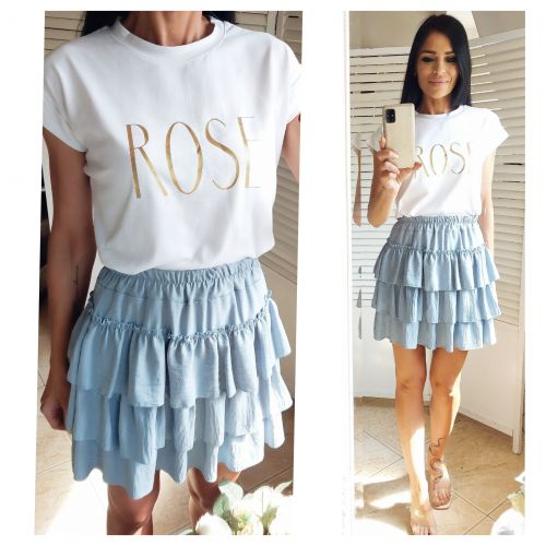 Spódniczka 3 falbanki- Błękit