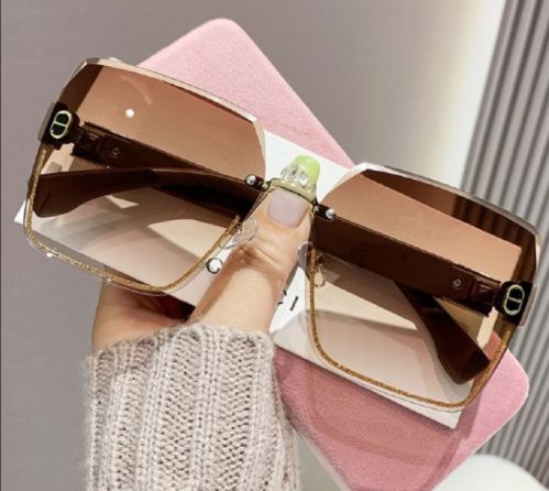 Okulary przeciwsłoneczne Light Brown zdobienie Blink gold